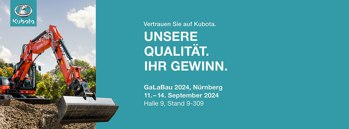 MSG und Kubota sind auf der GaLaBau 2024 in Nürnberg